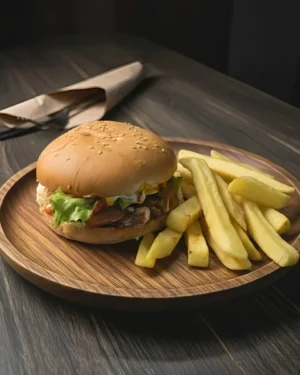 Hamburguesa normal con papas